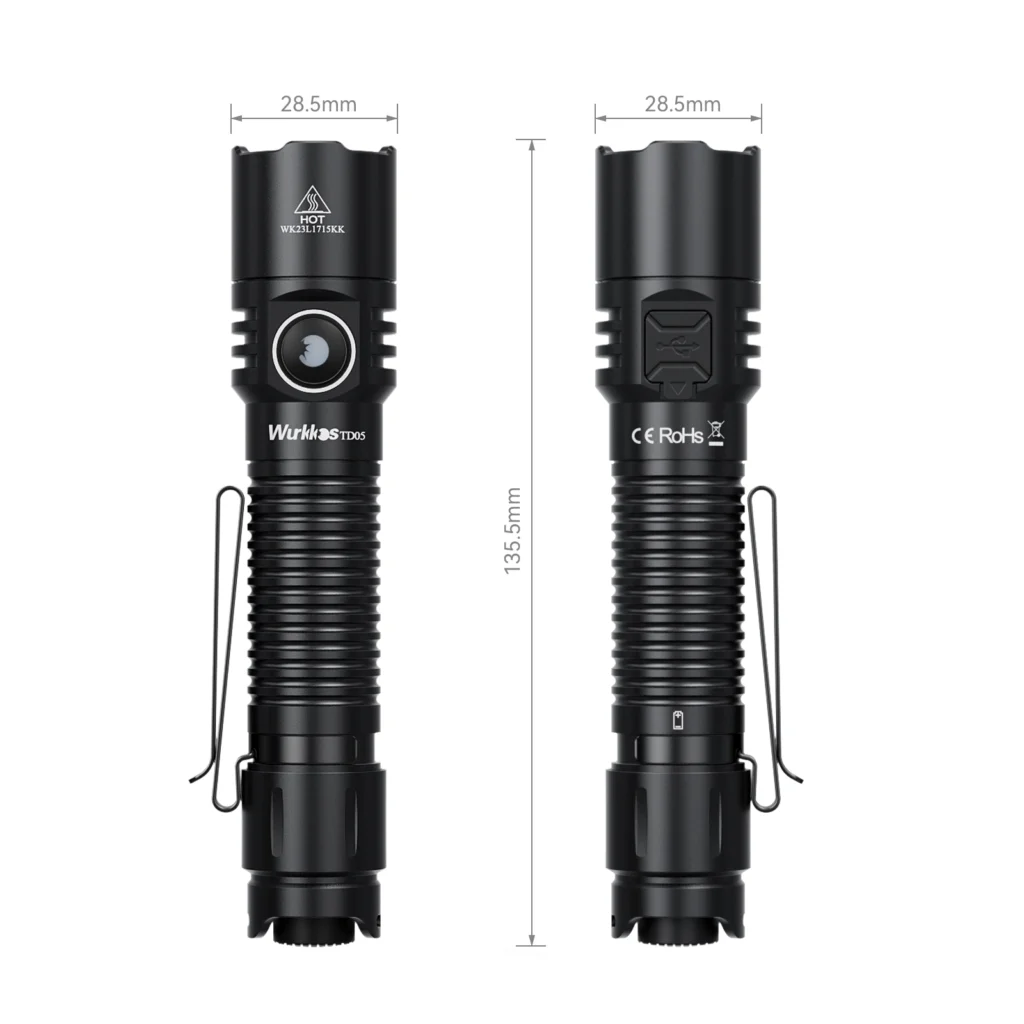 Wurkkos TD05 18650 Rechargeable Tactical Flashlight
